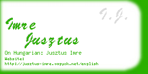 imre jusztus business card